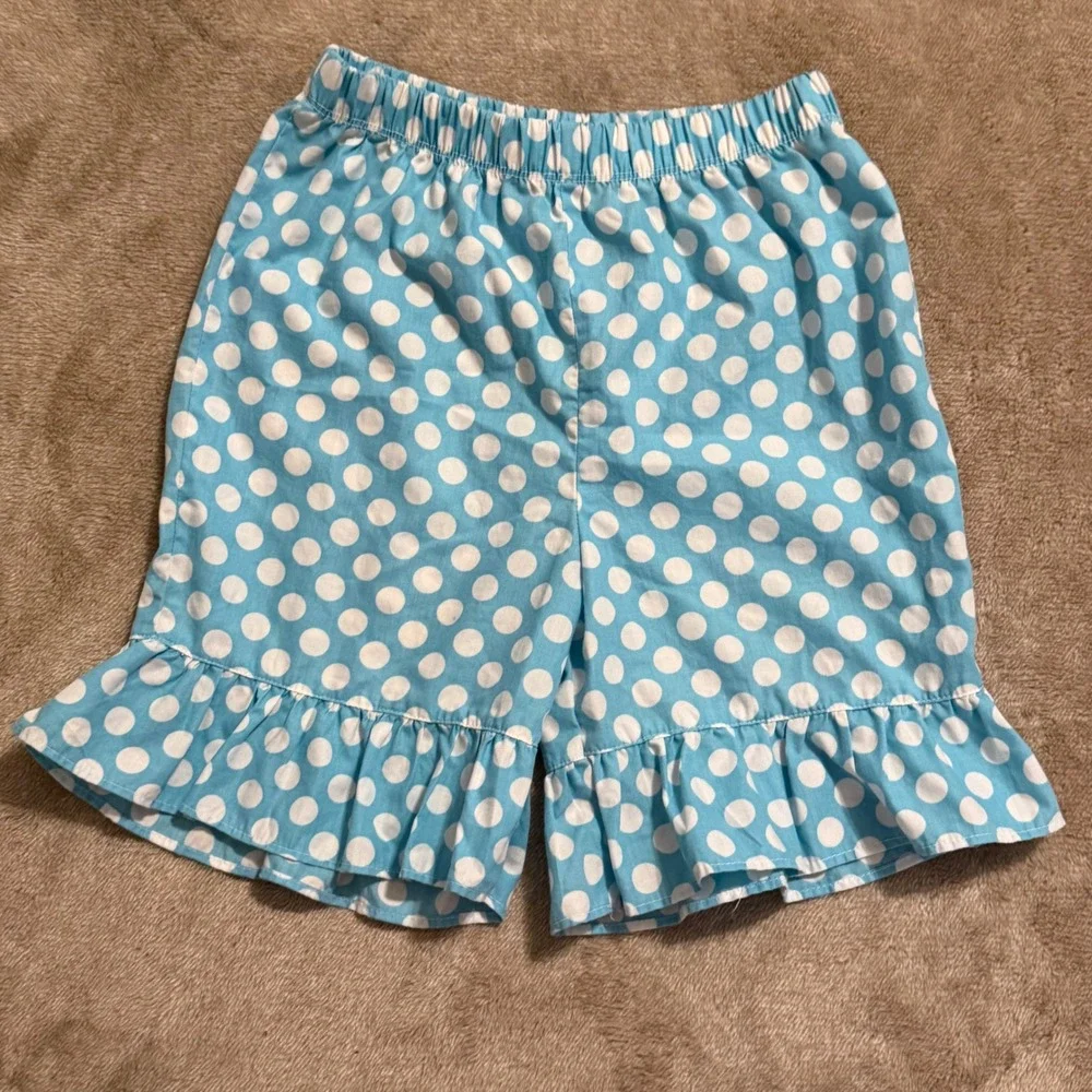 Lolly Wolly Doodle Girls Smocked ABC Apple Polka Dot Top and Shorts Set Size 5